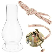 MLINS 1 Set Kerosene Lamp Base Practical Metal Regulator Vintage Oil Lamp Accessory With Wick And Dome