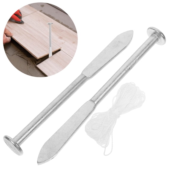 YUYUETIME 1Set Masonry Tool Plated Silver Brickie Line Pin for Precision Leveling and Alignment Aid