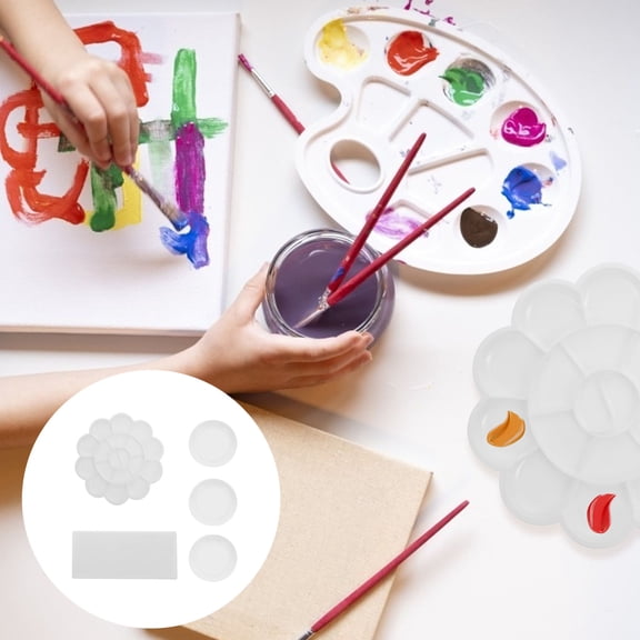 YUYUETIME Color Mixing Tray White Plastic 1Set 3 Ink Plates