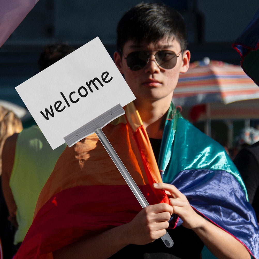 MLINS 1 Set Sign Clip Pole Hand Held Signboard Bracket Pole Sign Holder ...