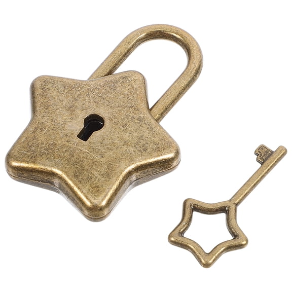 MLINS Stylish Star Shaped Padlock with Zinc Alloy Material for Home Use Dark Brown 1 Set