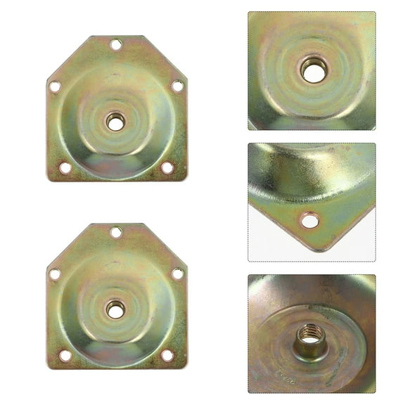 MLINS 1 Set Table Leg Brackets Flat Furniture Leg Mounting Plates Furniture Repair Hardware Leg Pads (M8)