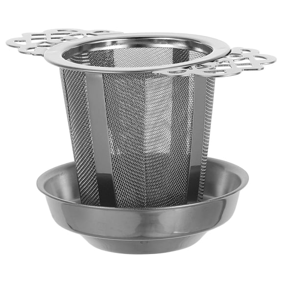 MLINS 1 Set Of Tea Strainer with Drip Tray Kit Tea Making Fine Mesh Strainer Set Loose Leaf Tea Holder Tea Making Accessory Tea Infuser for Loose Leaf Tea Fine Mesh Tea Strainer