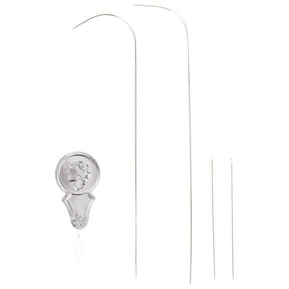 Milisten Metal Beading Needles Threader Set Iron for Beads Crafts Jewelry Making Enthusiasts