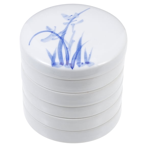 MLINS 1 Set of Ceramic Plates Ink Dishes Stationery Round Painting Art Trays