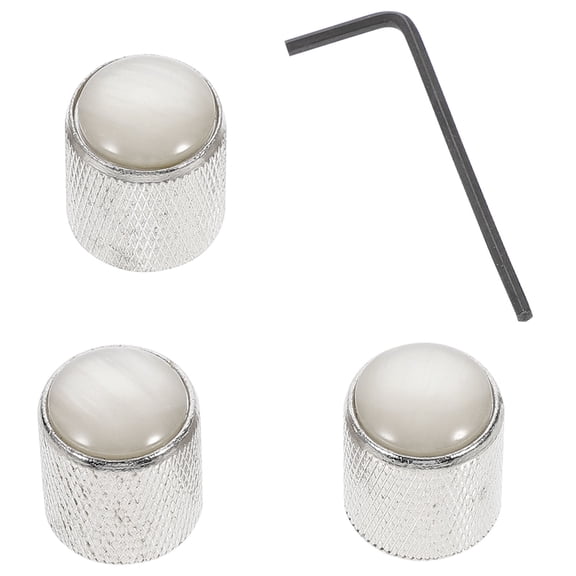 DINHEAROM Volume Tone Control Knob Tone Control Knobs Silver Alloy 1 Set 0.9X0.8X0.8in