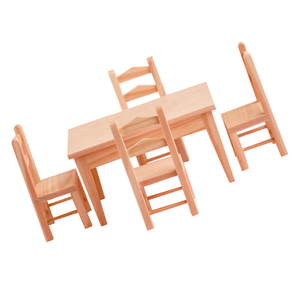 MLINS 1 Set Of Miniature Wooden Kitchen Table And Chair Furniture For Mlins 1 set of miniature wooden kitchen table and chair furniture for
