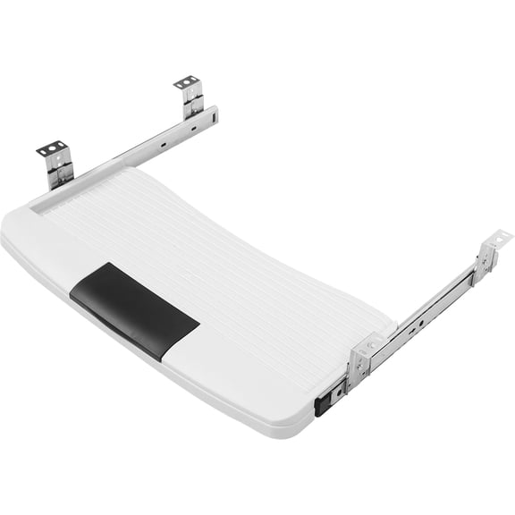FELTECHELECTR Sliding Keyboard Holder White PP Plastic 1Set 19.6X9.4X0.4In