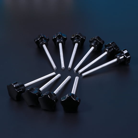 MLINS 10 PCS M5x60 Hole Screw Grips Clamping Knobs (Black)