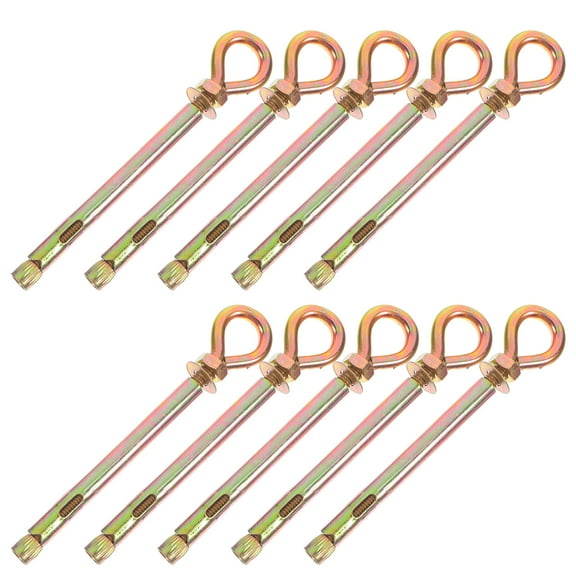 MLINS 10 PCS Screw Galvanized Hanging Ring 11.00X3.00X1.50CM Golden