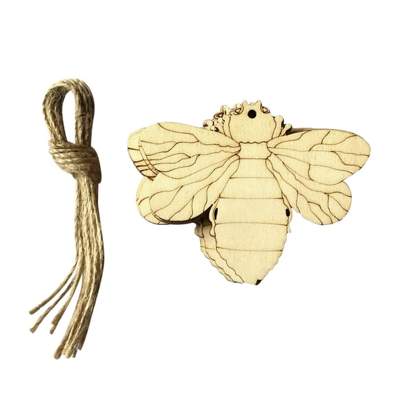 MLINS 10 PCS Bee Decorations Present Wood Craft Shapes Fruit Tassel Charm DIY