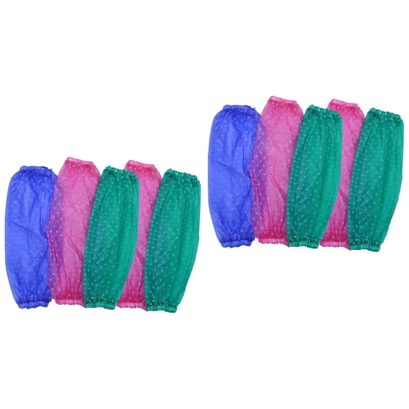 MLINS 10 Pairs Reusable PVC Plastic Oversleeve Waterproof Oilproof Arm Sleeves Cover for Home Office (Random Color)