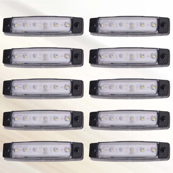 PTOOTP 10Pcs White LED Tail Lights for Trucks Trailer with Brake Turn Signal and Waterproof 24V