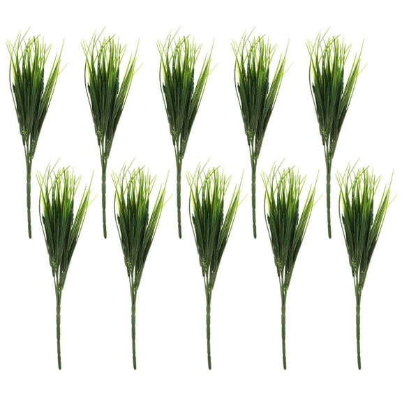 MLINS  10 Pcs Artificial Grass Plants Green Fake Realistic Ornamental