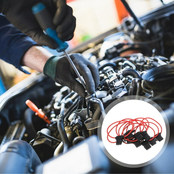 MLINS 10 Pcs Auto 12 AWG Cable Boat Fuse Holder Automotive Waterproof Cars Red