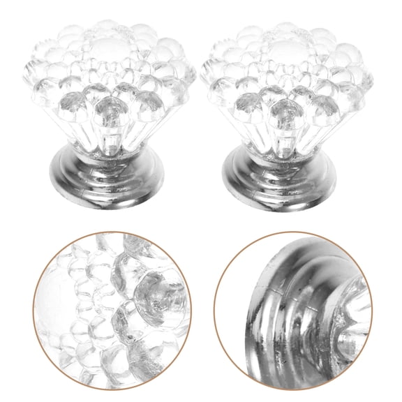 MLINS  10 Pcs Crystal Handle Kitchen Furniture Drawer Cabinet Knobs Silver
