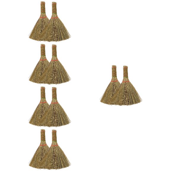 MLINS 10 Pcs  Desktop Broom Small Broom Short Handle Dust Brush Desktop Dust Duster for Home