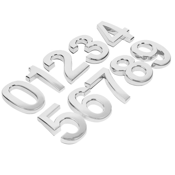 MLINS 10 Pcs Doorplate Number Front Numbers Office Digital Silver