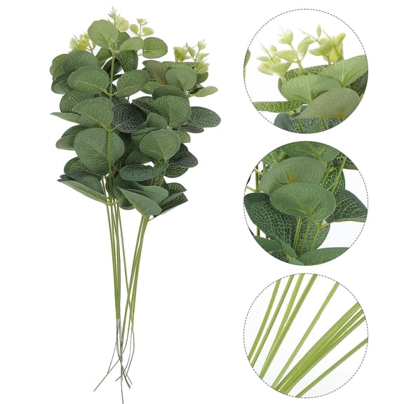 MLINS 10 Pcs Leaf Cake Insert Dessert Decorations Eucalyptus Topper