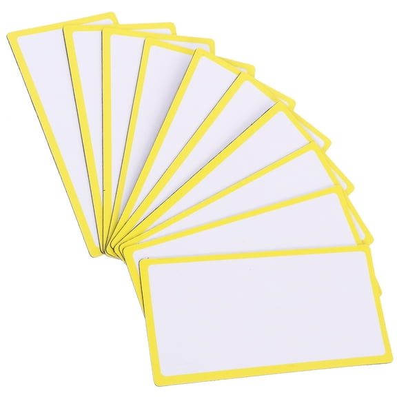MLINS 10 Pcs Magnetic Name Tape Label Stickers Erasable Labels Whiteboard Fridge Yellow
