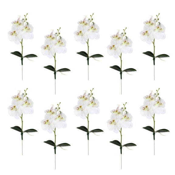 MLINS 10 Pcs Mini Faux Orchids Phalaenopsis Artificial Flowers