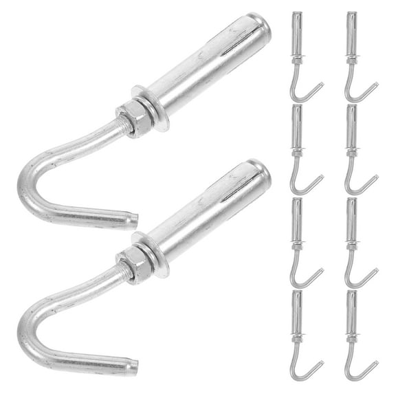 MLINS 10 Pcs Open Cup Hook Expansion Bolts Stainless Steel Expansion Hook Heavy Duty Concrete Wall Hook Ceiling Hanging Hook Metal Expansion Bolt For Concrete Wall