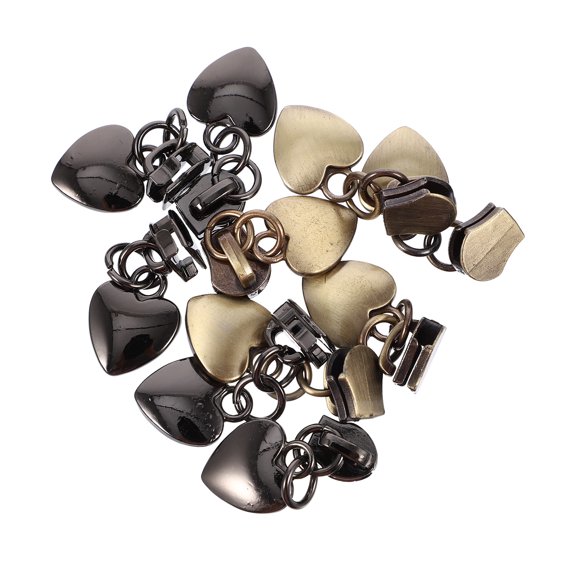 MLINS 10 Pcs Puller Heart Zipper Pull Suitcase Accessory Travel 4X1.5X0.5cm