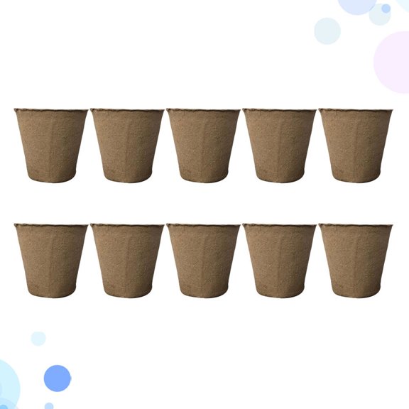 PTOOTP Set of 10 Dark Brown Biodegradable Pulp Planting Basins for Direct Seed Planting and Gardening