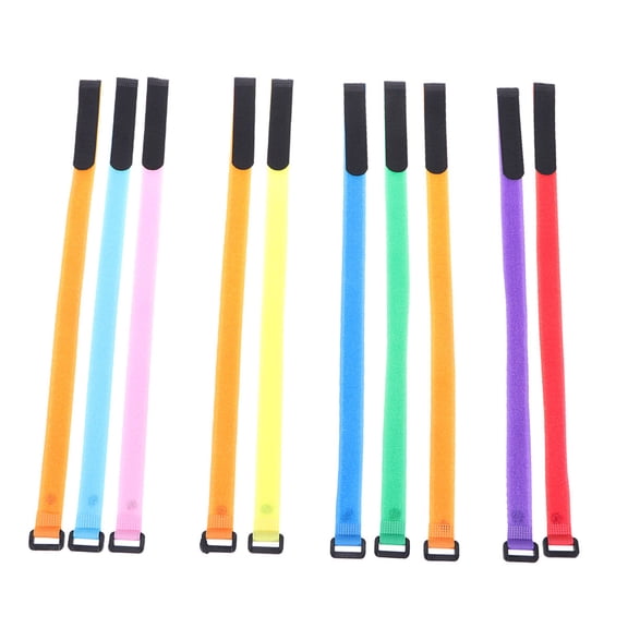 AURARMLET Cable Straps, Assorted Colors, 10 Pack Travel Cord Organizers, Reusable Cable Ties, 19.7 x 0.8 x 0.1 in