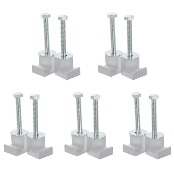 10pcs Silver Aluminum J Hook Clamps for Pickup Truck Tool Box Mounting Tie Downs