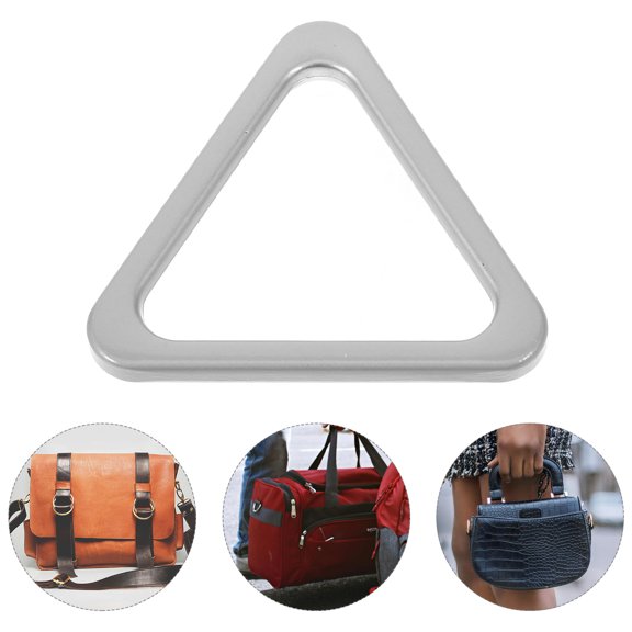MLINS 10 Pcs Triangle Shaped Ring Buckle Replacement Bag Clasps Silver
