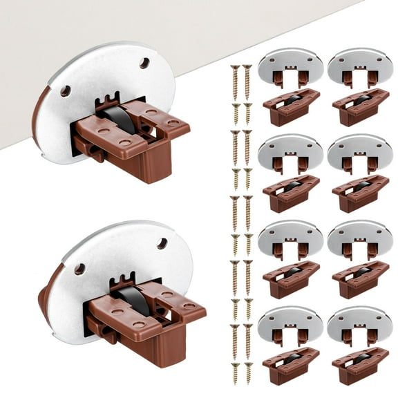 DINHEAROM 10Sets Drawer Slide Bracket Kit Brown Furniture Hardware for Smooth Drawer Operation