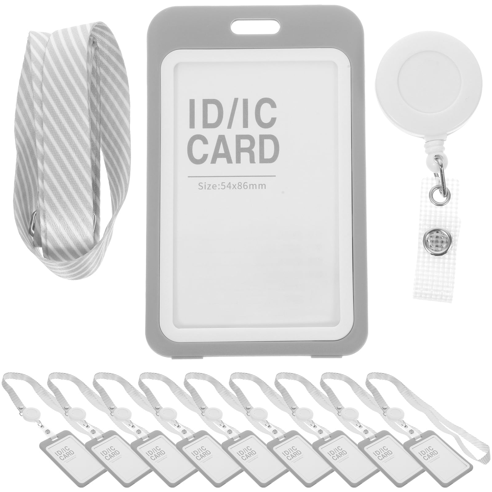 MLINS 10 Sets of Badge Sleeve Clear Badge Holder Card Sleeve Name Badge Sleeve with Lanyard