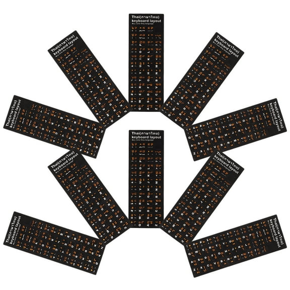 MLINS 10 Sheets Keyboard Stickers Computer Thai Keyboard Stickers 18.00X6.50X1.00CM