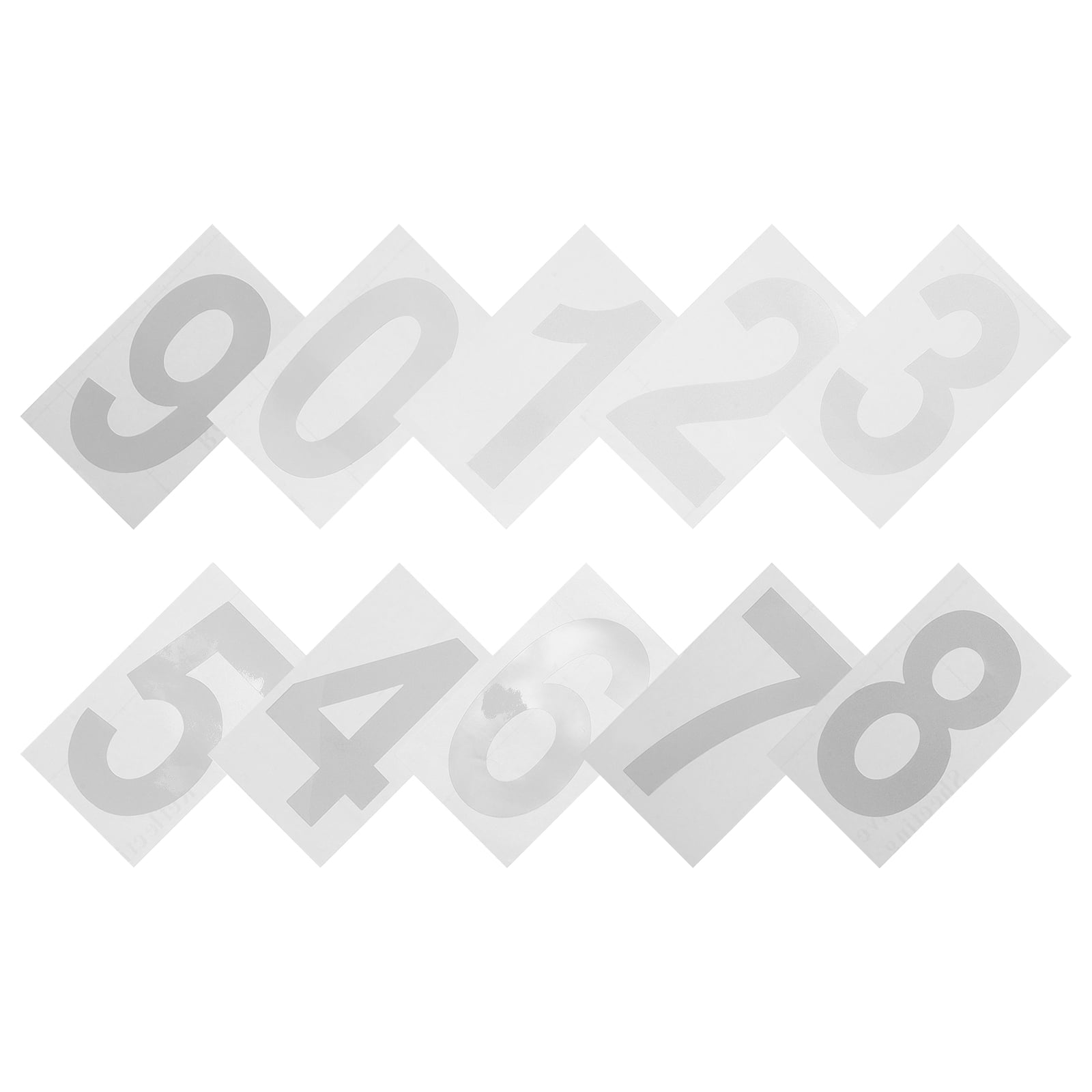 MLINS 10 Sheets Modern Decal Reflective Number Stickers 11.40X6.80X0 ...
