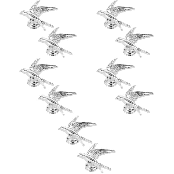 HEALEEP Bird Drawer Pulls Metal Cabinet Handles Silver Decorative Knobs 10Pcs