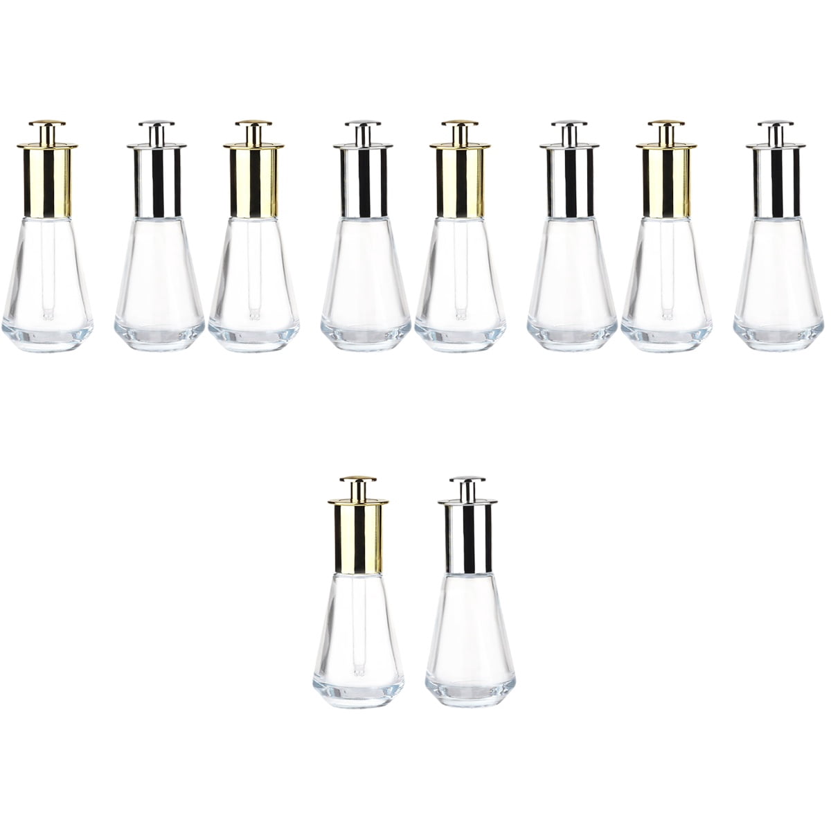 MLINS 10 pcs Press Dropper Bottles Clear Glass Dropper Bottles ...