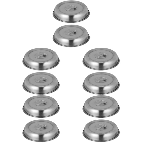 MLINS 10 pcs Round Stainless Steel Basting Cover Cheese Melting Dome Cast Grill Press for Bacon Steak for Flat Griddle Grill 26cm