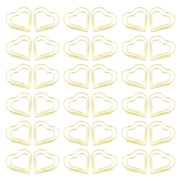MLINS 100 Pcs Folding Magazines Paper Clip Women's Office 2.50X2.30X0.10CM Golden