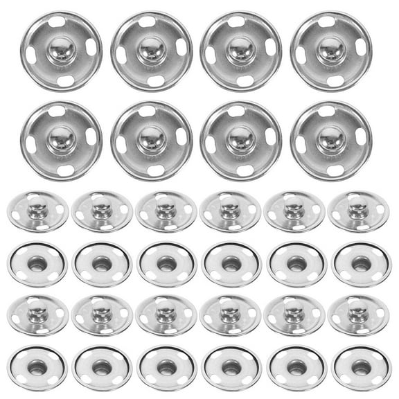 100pcs Metal Snap Buttons for Sewing Big Round Invisible Fastener Press On Clothing Accessories