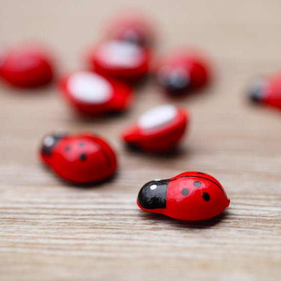 MLINS 100 Pcs Ladybugs Mini Figurine DIY Garden Decoration