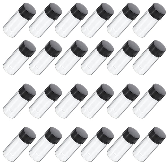 MLINS 100 Pcs Mini Glass Screw Bottle Small Essential Oil Containers Travel 4X1.8CM