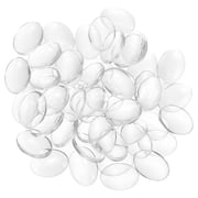HEALEEP 100Pcs Clear Transparent Glass Oval Cabochons for Jewelry Making and Decoration