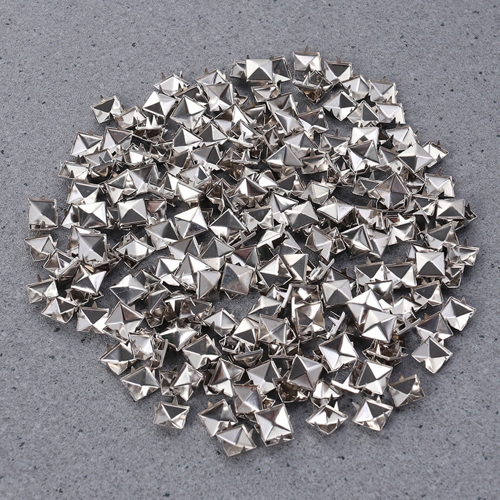 MLINS 100 Pcs Square Metal Punk Studs Rivets For Diy Crafts Long-Lasting Silver Spikes Unique Fashion Accessories For Unique Decoration