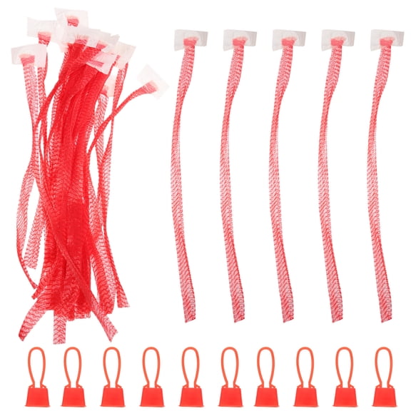 MLINS 100 Pcs Storage Mesh Bag Produce Bags Small Bins with Lids Snack Boxes Reusable Red