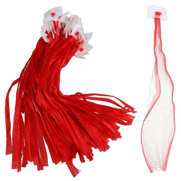 FELTECHELECTR Mesh Storage Bags Red For Home Organization 100Pcs 17.72X5.51X0.04In