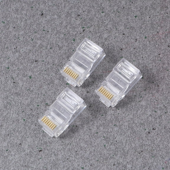 MLINS 1000 Pcs Modular Network Cable Rj 45 Pin Connector 2.20X1.10X0.50CM White