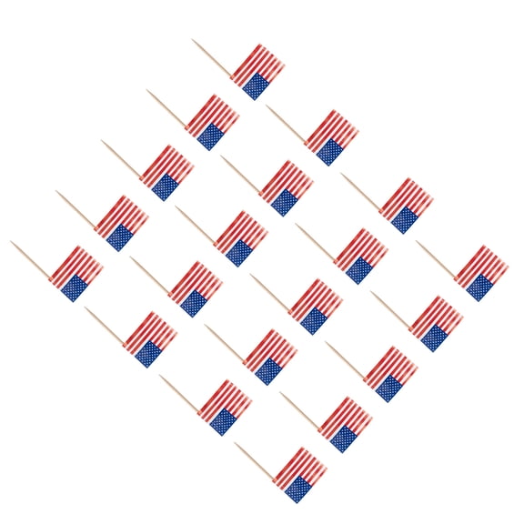 MLINS 100Pcs American Flag Toothpicks Cupcake Topper Decorative Fruit Picks