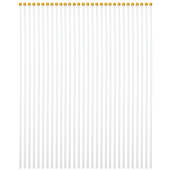 MLINS White Plastic Flag Poles with Sturdy Round Head Design for Outdoor Use 100 Pieces