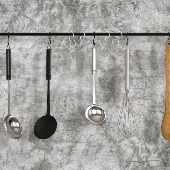 FELTECHELECTR 100Pcs High Strength Silver Metal S Hooks for Closet Rod and Kitchenware Hanging